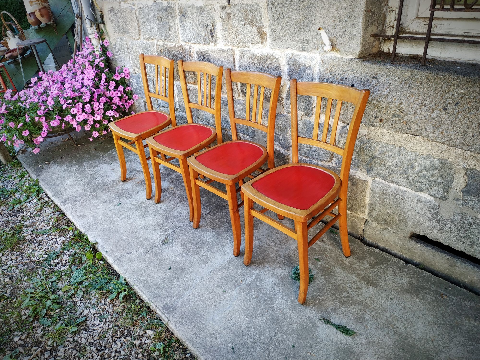 Set of four bistro chairs