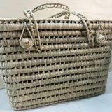 Doum palm leaves rectangular storage trunk 50cm argana model