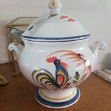 Ceramic candy box with rooster decor
