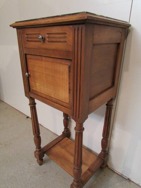 Bedside table on fluted legs, 1900s