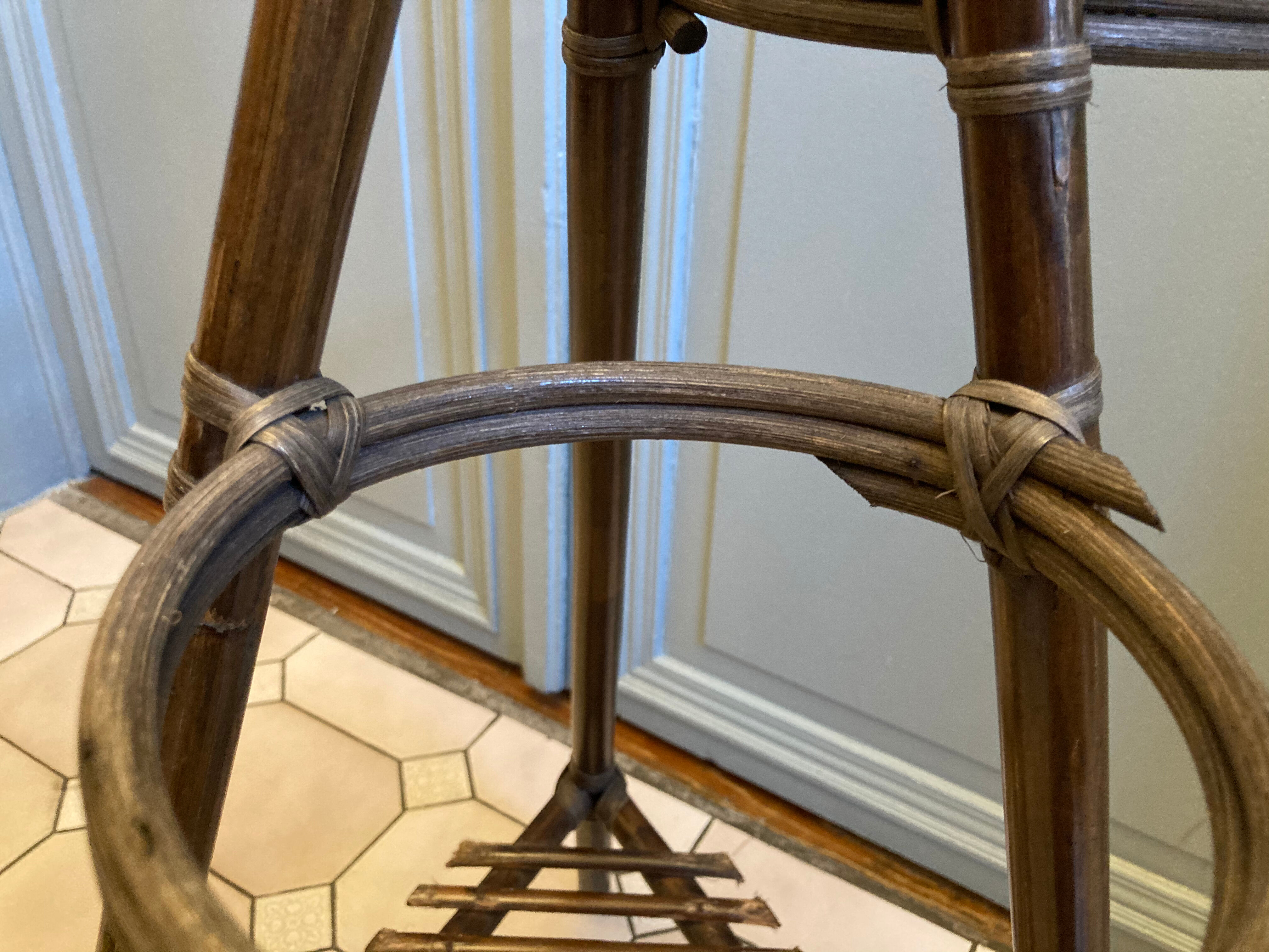 Vintage rattan plant holder