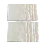 Batch of 10 solid white napkins