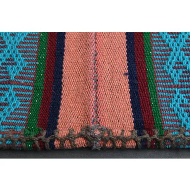 Vintage Turkish Oushak Handmade Wool Cotton Pink Runner Rug 71x246