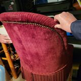 Red velvet armchair