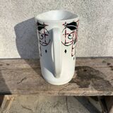 Coloured vintage Art Deco pitcher in St Amand earthenware.