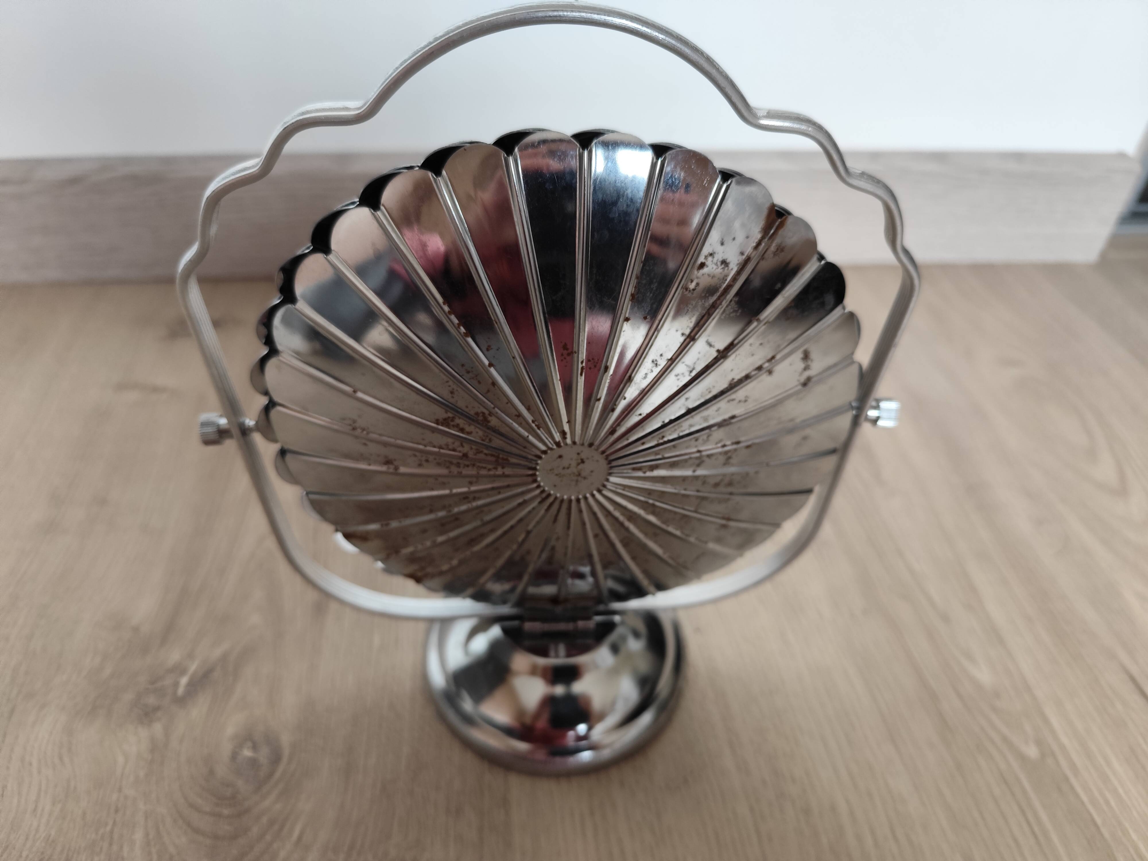Vintage chrome-plated metal display stand for appetizers and petits fours