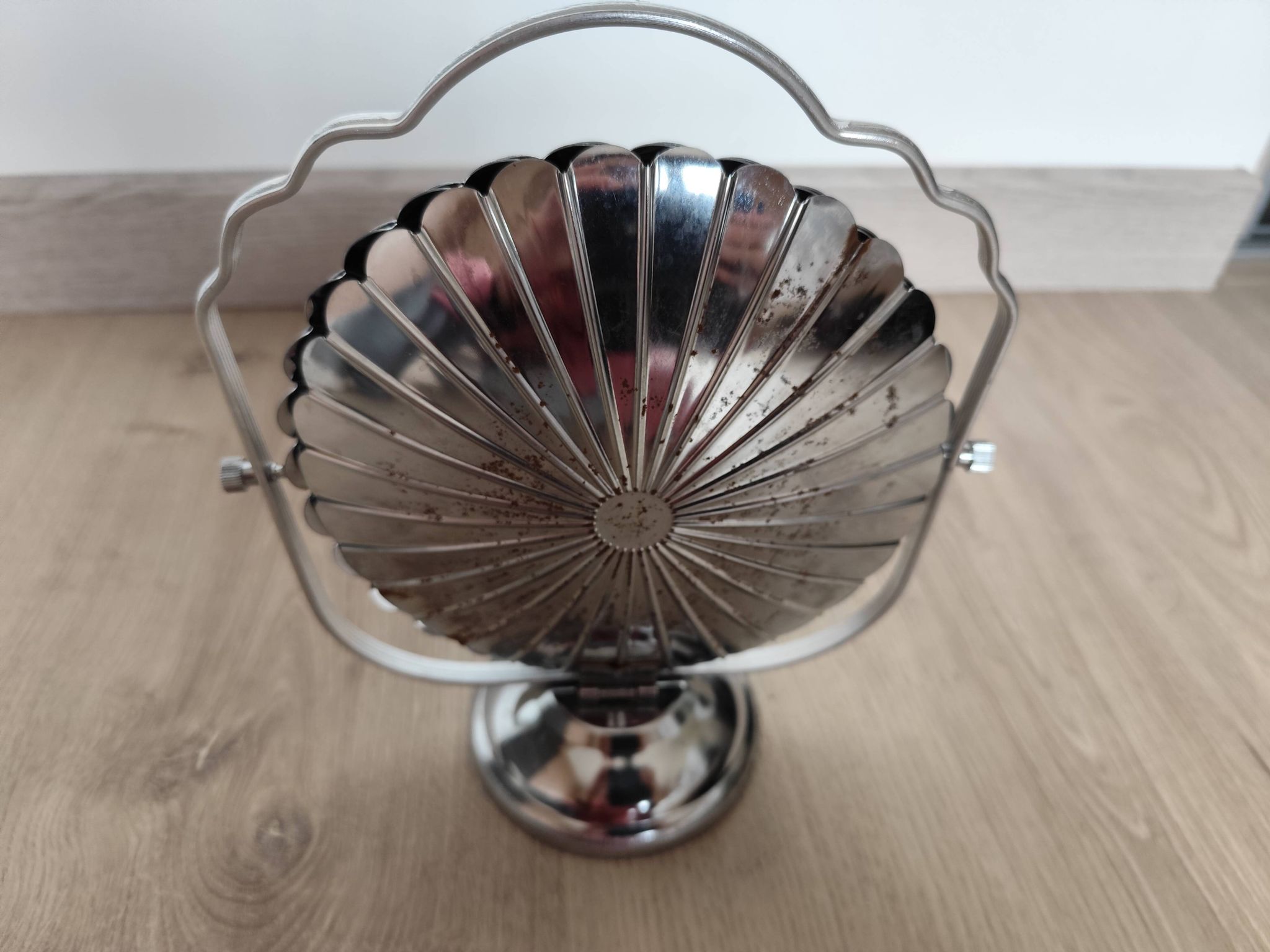 Vintage chrome-plated metal display stand for appetizers and petits fours
