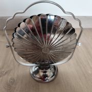 Vintage chrome-plated metal display stand for appetizers and petits fours