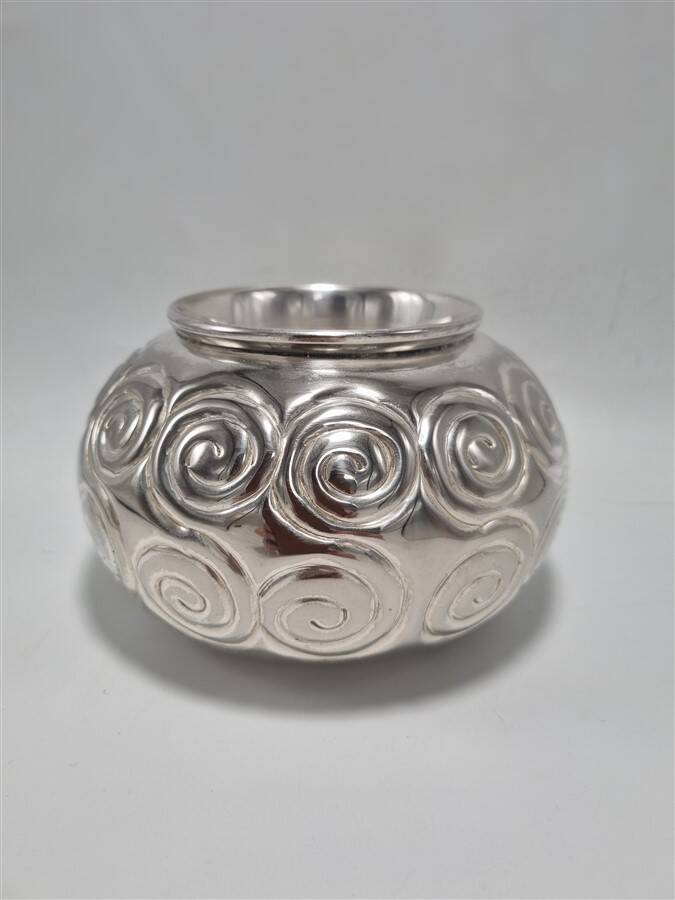 Silver metal vase