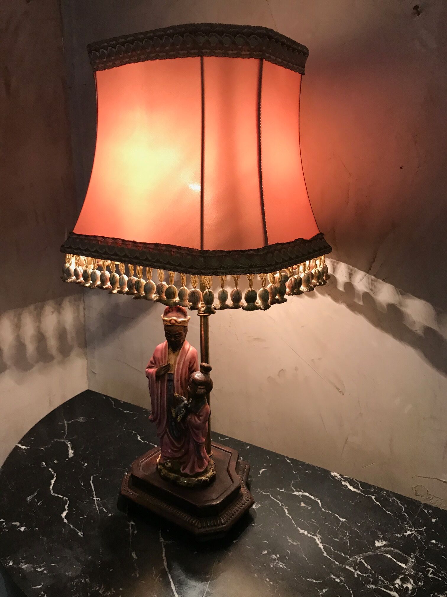 Chinese-inspired porcelain lamp