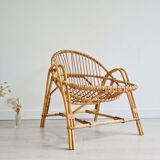 Rattan basket chair, 1960s