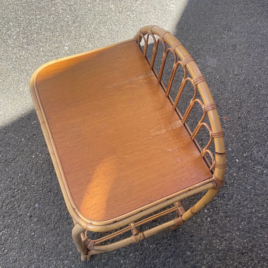 Rattan side table