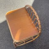 Rattan side table