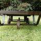 Vintage industrial coffee table antique marble trolley