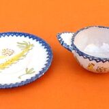 Charolles earthenware eared bowl / saucer rooster model