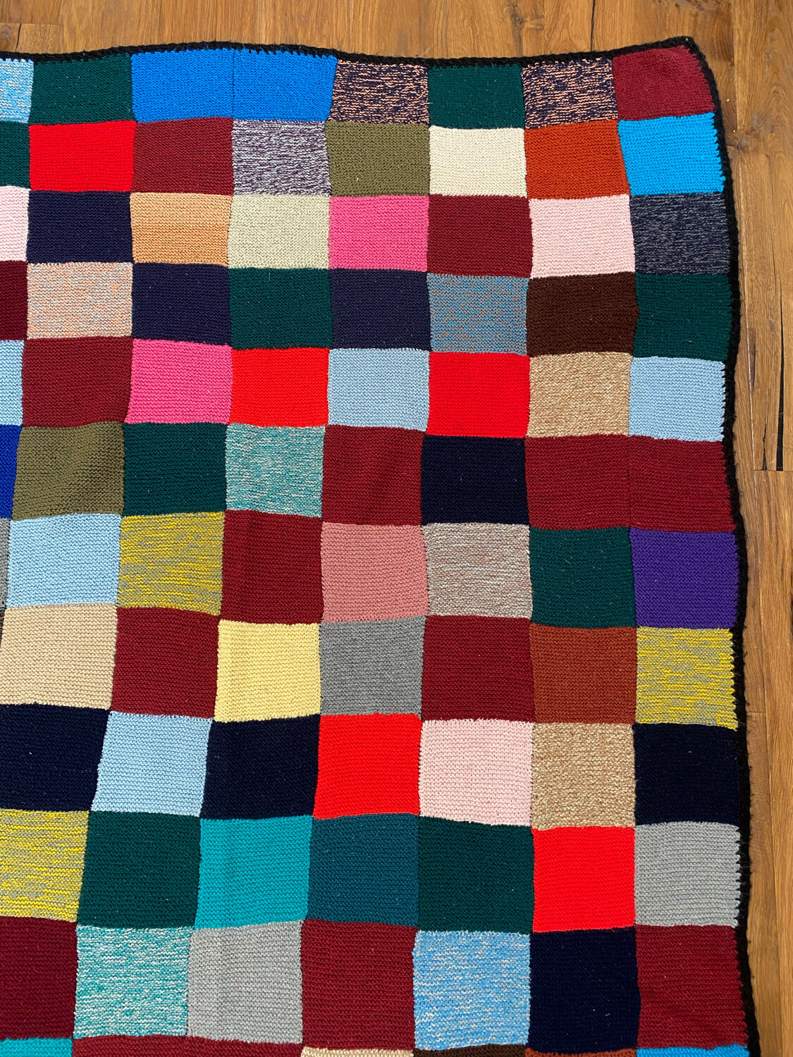 Handmade wool crocheted Granny square blanket