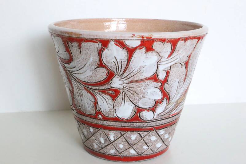 Italian ceramic flowerpot by Fratelli Fanciullacci, circa 1950/60 / size 3