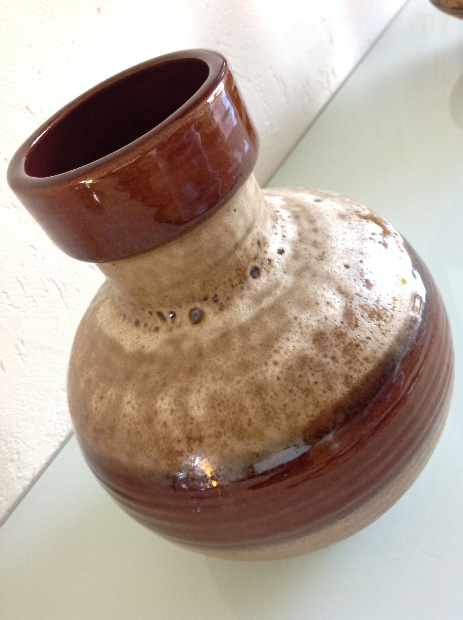 Fat Lava brown and beige ball vase 60/70