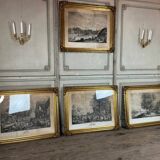 Set of 4 engravings, 19th-century reprint, very fine Napoleon III frames