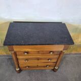 Small Empire-style chest of drawers in solid walnut