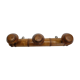 Ancien portemanteau rustique en bois tourné à l'imitation du bambou 1900, 3 patères