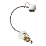 Lamp designed by luci cinisello - origin milan, italy - material: chromed metal painted white - height