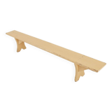 Rustic hand crafted Beige Wooden Bench, France, 1900s
