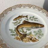 11 vintage Limoges porcelain fish plates