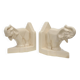 French Art Deco Ceramic Bookends in Elephant Motif, 1930s