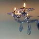 Venetian glass chandelier in blue Murano, circa 1980.