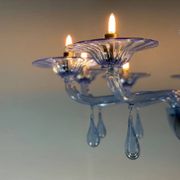 Lustre vénitien en verre de Murano bleu, vers 1980