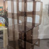 Smoked plexiglass bookshelf