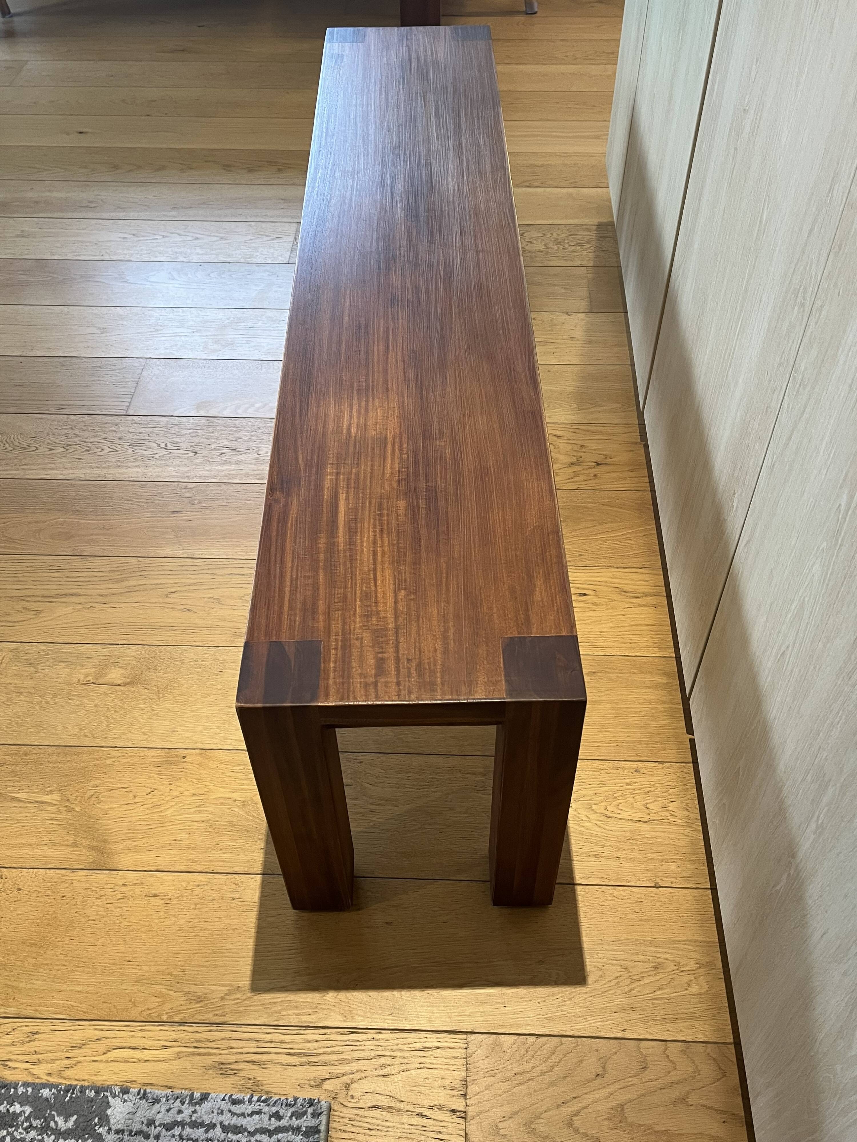 Handcrafted wooden bench