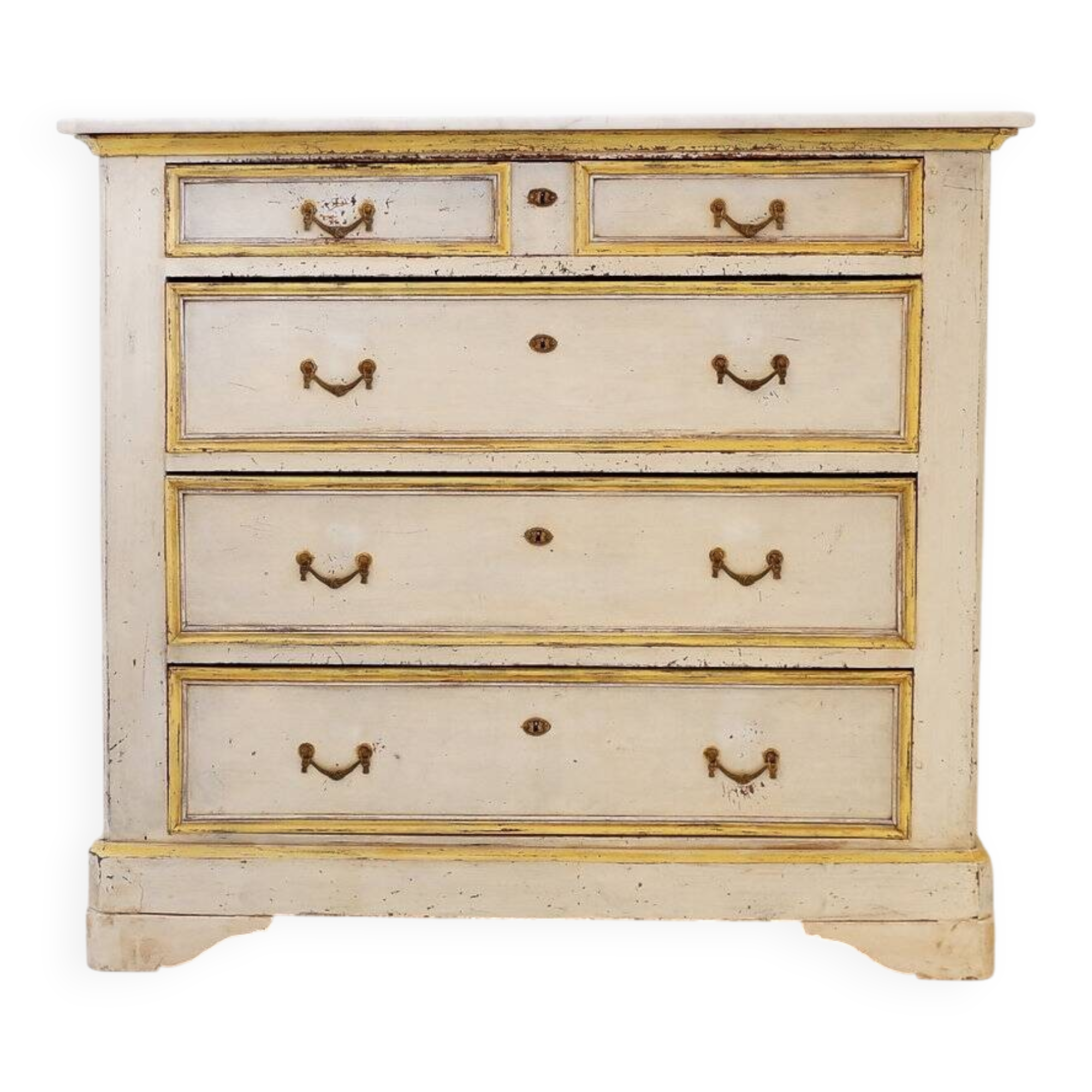Antique Italian chest of drawers with marble top