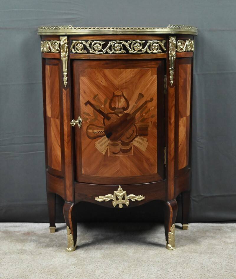 Small living room piece in precious wood marquetry, Louis XVI style – mid-19th century.