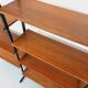 Bibliothèque étagère italienne triple modulable vintage en teck et métal