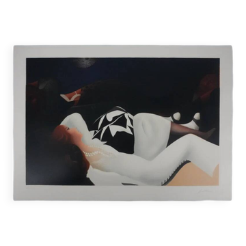 Arnaud D’HAUTERIVES: The Nap in a White Dress, original signed lithograph