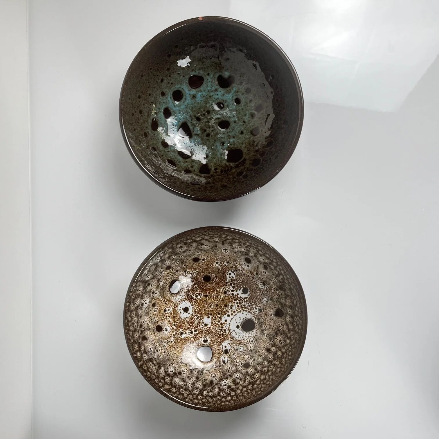 Lot de 6 bols en céramique émaillée effet réactif style japandi