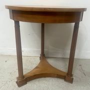 19th century round Empire-style cherrywood side table