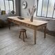Pine and oak farmhouse table with multiple drawers, communal type, 240cm.
