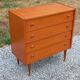 Commode en teck 4 tiroirs de style scandinave, années 70