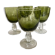 Set de 6 verres 1970 en verre bullé vert