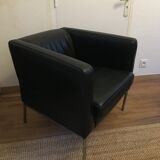 Fauteuil en cuir noir