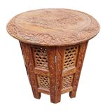 Folding wooden side table