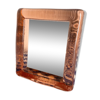 Pink glass mirror from Italy