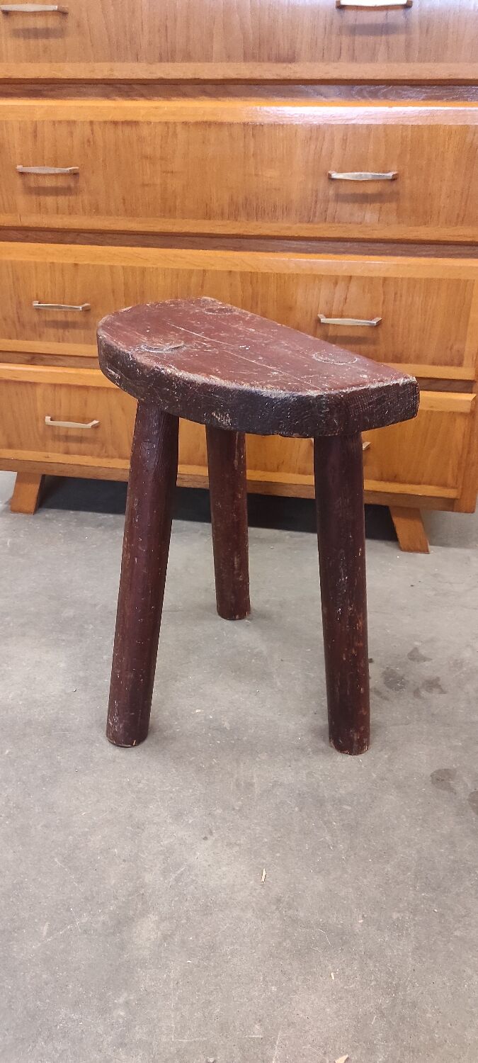 Farm tripod stool in rustic country fir