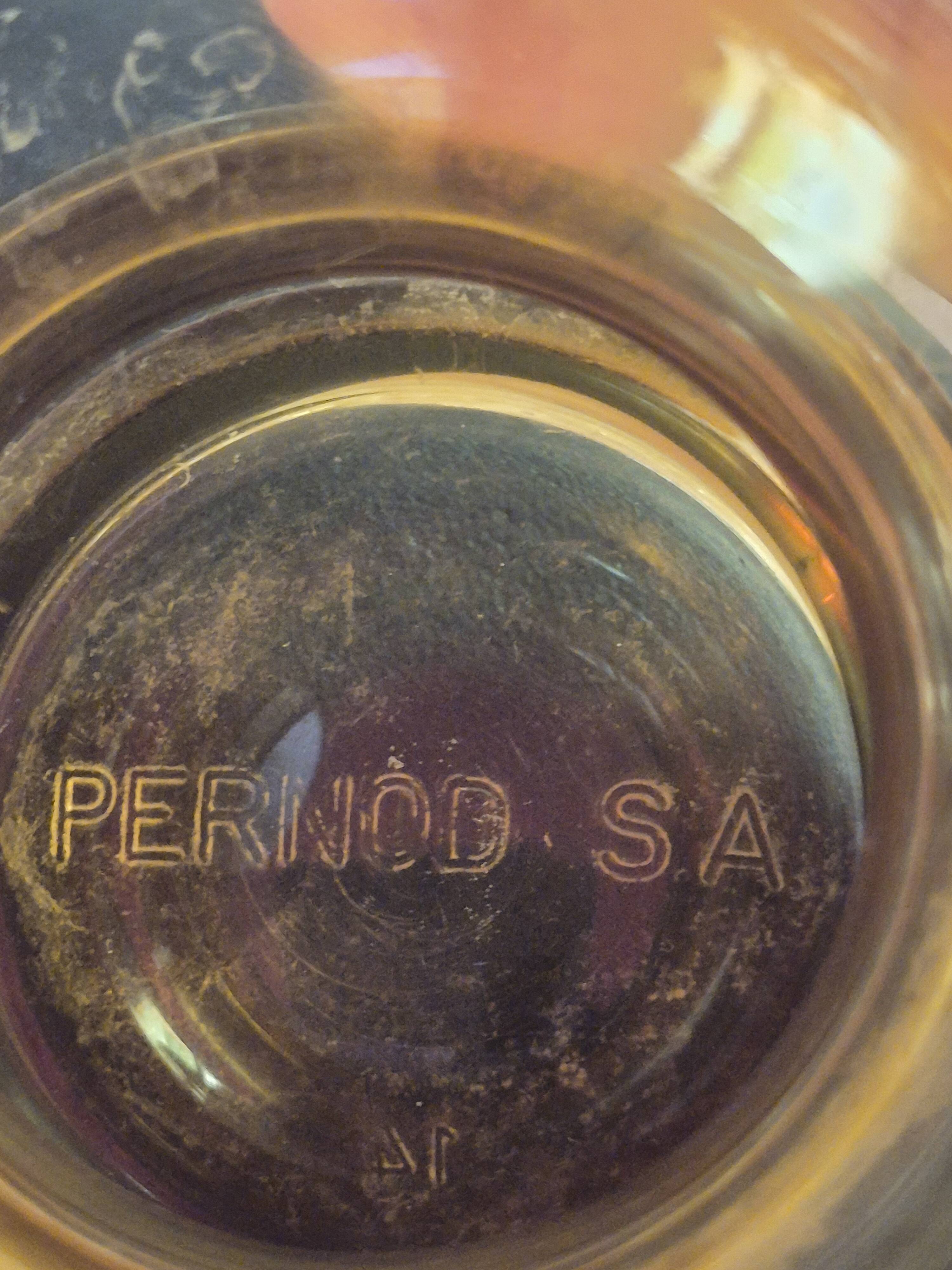 set of 2 smoked yellow amber vintage Pernod SA glasses