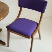 Mid-Century Modern Bumerang Chair, Purple Wool, Poland, 1960s