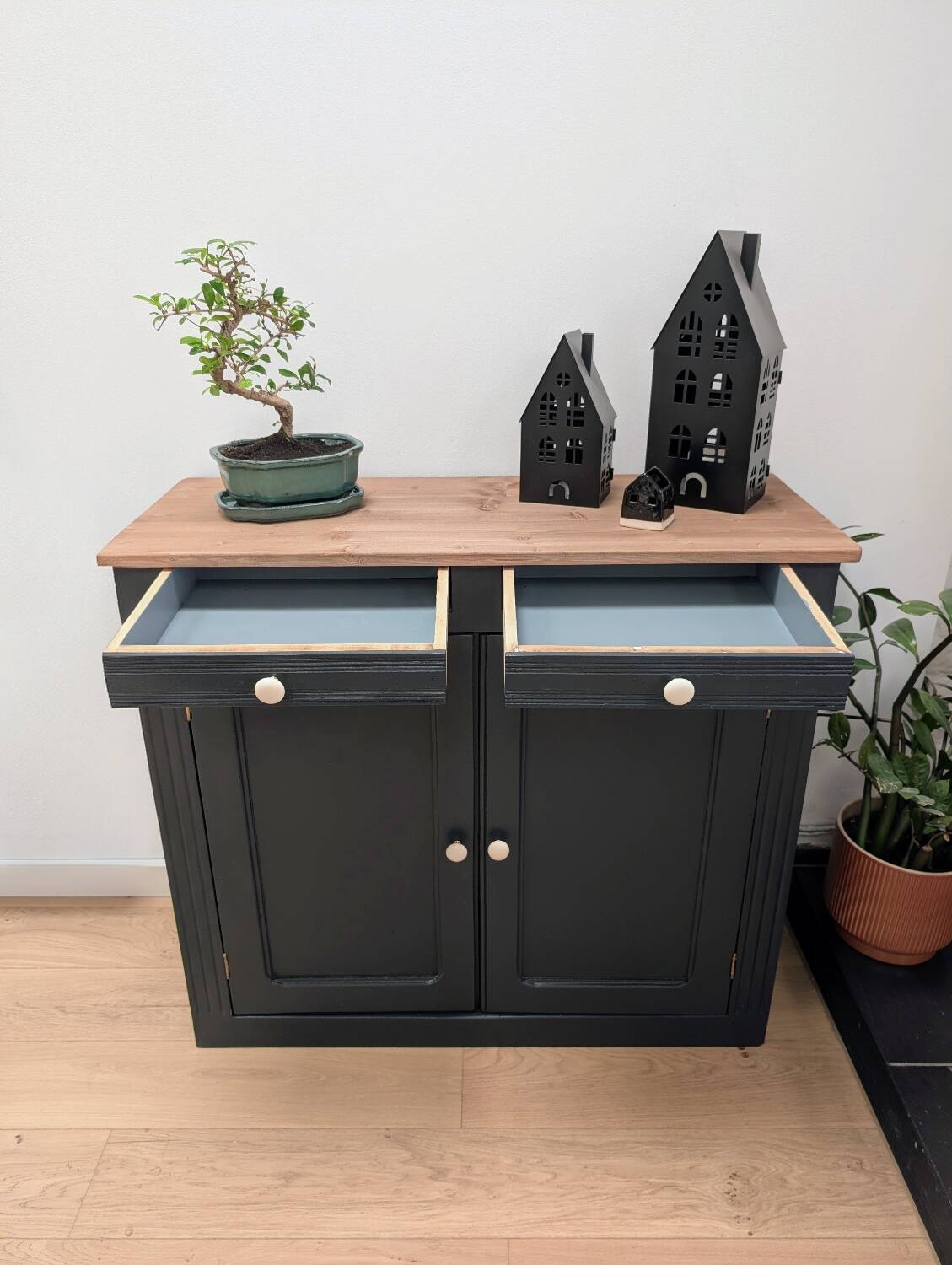 Midnight gray Parisian sideboard