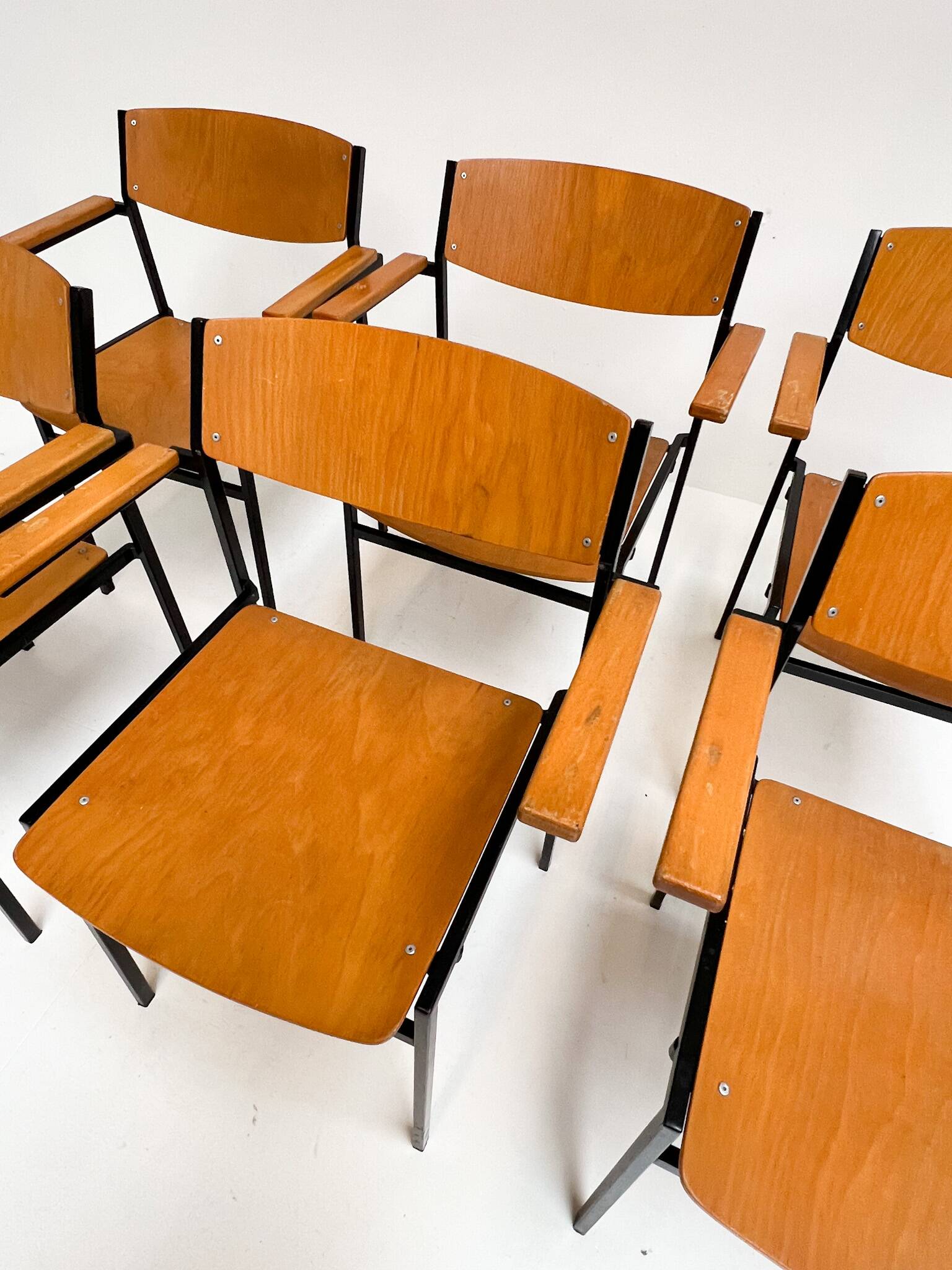 6 chaises empilables par Gijs van der Sluis, 1970